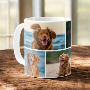 Caneca De Café Colagem Personalizada de Fotografias de Cachorro P