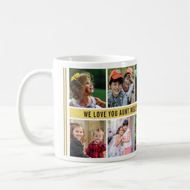 Caneca De Café Colagem Personalizada De Fotos 10 Que Te Ama Tia (Esquerda)