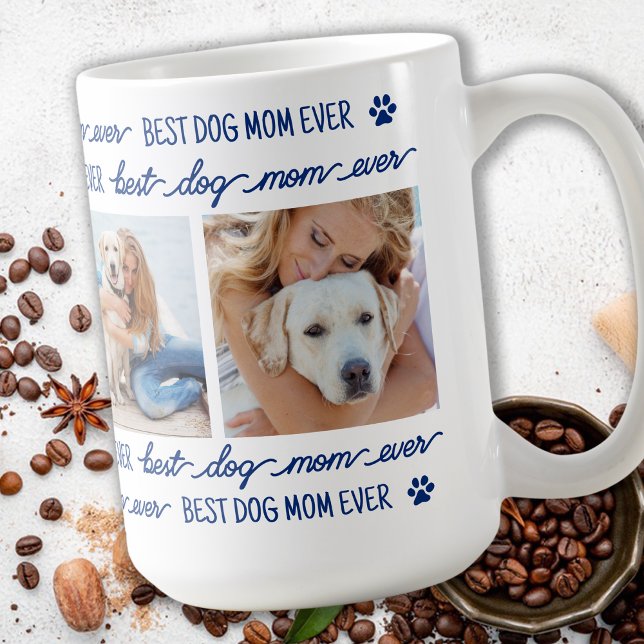 Caneca De Café Colagem Personalizada de Fotos da Mãe de Cães (Criador carregado)