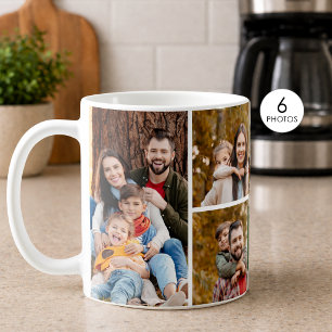 Caneca De Café Colagem Simples de 6 Fotos
