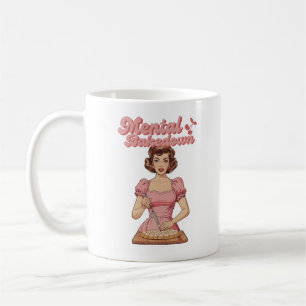 Caneca De Café “Colapso Mental” Divertida Dona de Casa Retro Engr