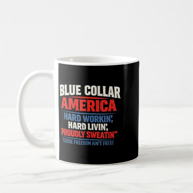 Caneca De Café Colar Azul América Bisonrel Voador Patriótico 4º (Esquerda)