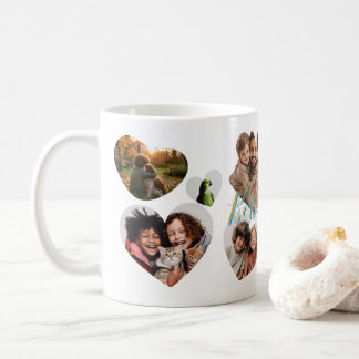 Caneca De Café Colar de Coração de Foto de Família Chic e Fofo