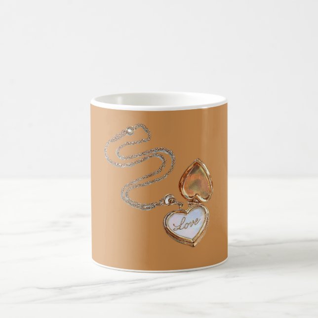 Caneca De Café Colar de Coração de Ouro Amor (Centro)