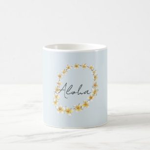 Caneca De Café Colar de Flores de Plumeria Blue Aloha