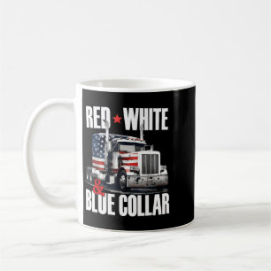 Caneca De Café Colarinho Vermelho Branco E Azul Patriota Caminhon