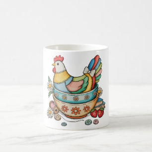 Caneca De Café Colcha de Galinha com Remendo Vintage Frugal