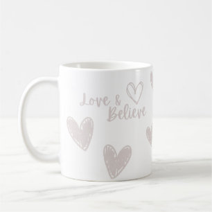 Caneca De Café Coleção Branca do Dia de os namorados Love & Acred