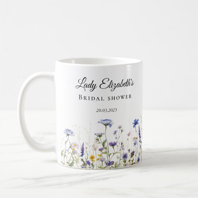 Caneca De Café Coleção Bridal Blue Wildflower (Esquerda)