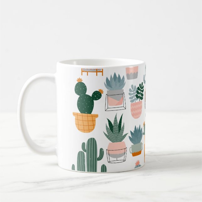 Caneca De Café Coleção de Cactus em Design de Pote (Esquerda)