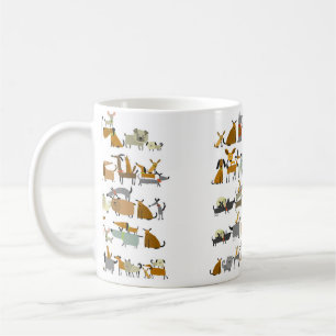 Caneca De Café Coleção de cães bonitos, esboço, ilustração 