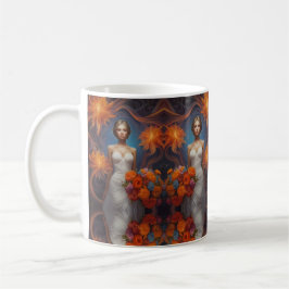 Caneca De Café Coleção de Casamentos de Noiva Floral Elegante