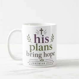 Caneca De Café Coleção de Citações Cristãs Seus Planos Trazem Esp