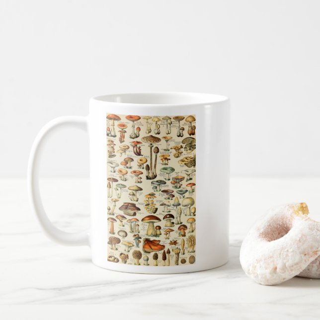 Caneca De Café Coleção de Cogumelos (Com Donut)