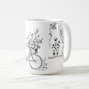Caneca De Café Coleção de Desenhos Vintage Esboçados