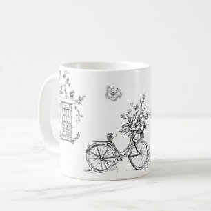 Caneca De Café Coleção de Desenhos Vintage Esboçados