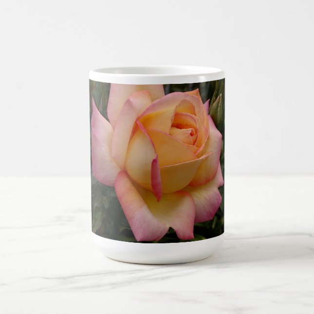 Caneca De Café Coleção de Flores de Rosa de Pêssego Híbrido (Centro)