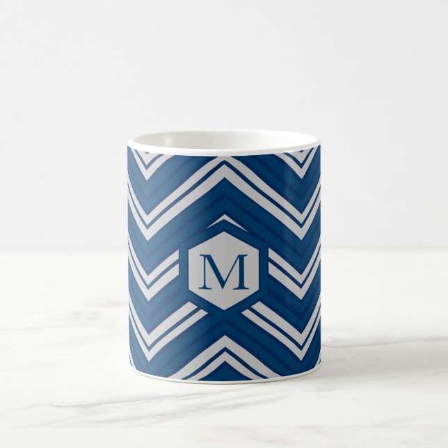 Caneca De Café Coleção de Geometria Azul (Centro)
