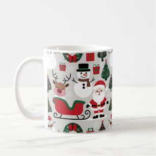 Caneca De Café Coleção de Padrões de Natal Festivos