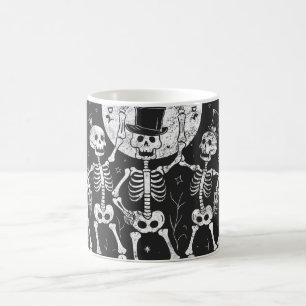 Caneca De Café Coleção de Presentes de Esqueleto de Dança Gótica