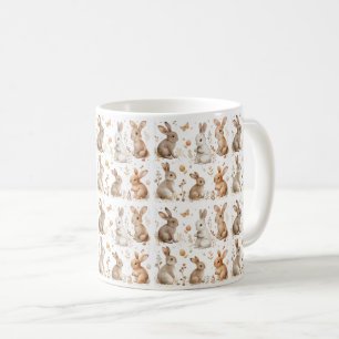 Caneca De Café Coleção de Rabbit Radiante: Elegância Páscoa