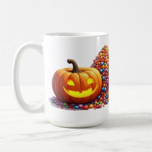 Caneca De Café Coleção Divertida de Abóbora e Doces de Halloween