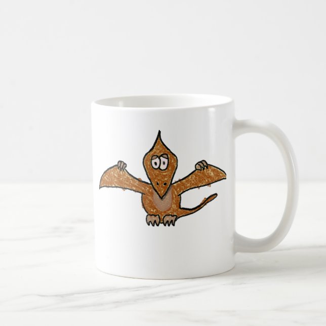 Caneca De Café Coleção do dinossauro do Pterodactyl do pastel (Direita)