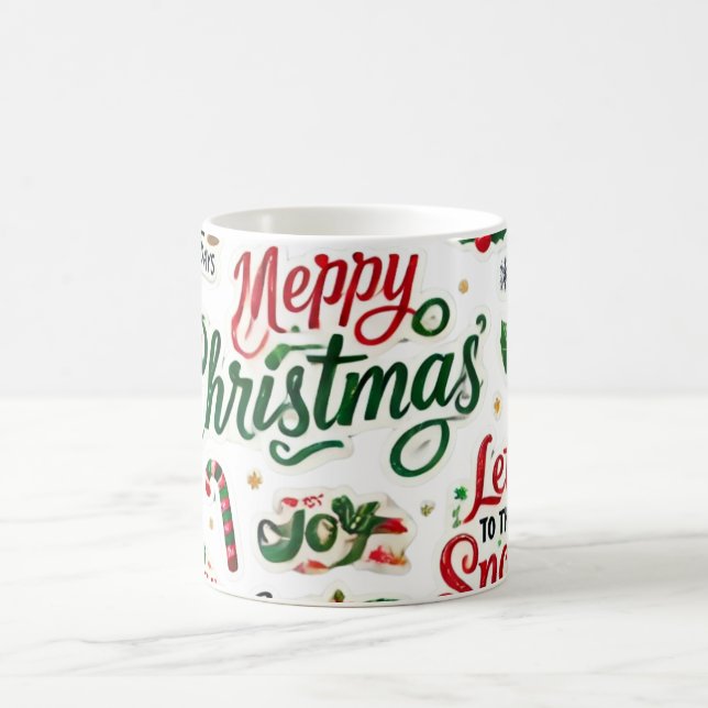 Caneca De Café Coleção Festiva de Vinheta de Natal - Whimical H (Centro)