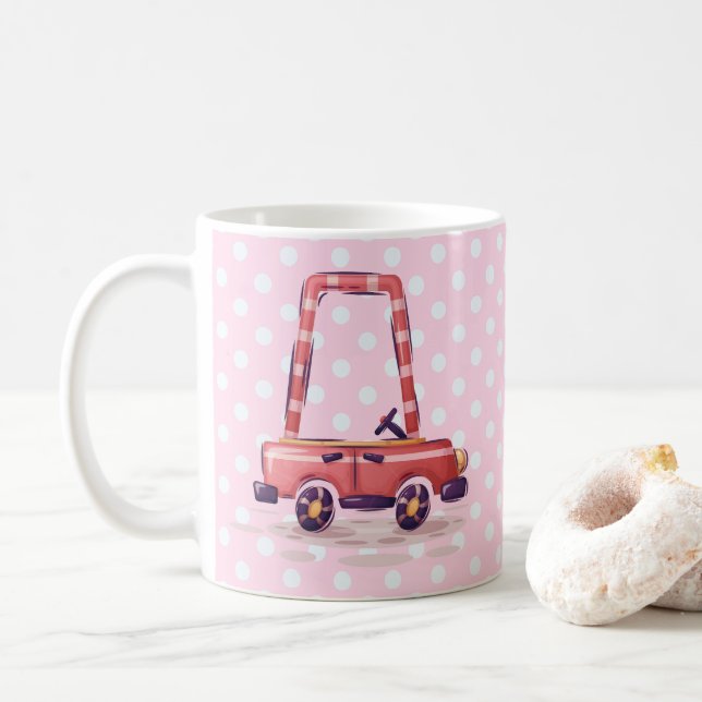 Caneca De Café Coleção Funny Giraffe - Rosa (Com Donut)