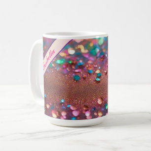 Caneca De Café Coleção Holográfica Opal de Tendência da Glitter