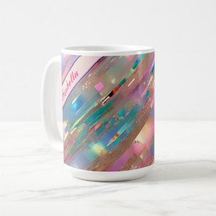 Caneca De Café Coleção Holográfica Opal Moderna da Glitter