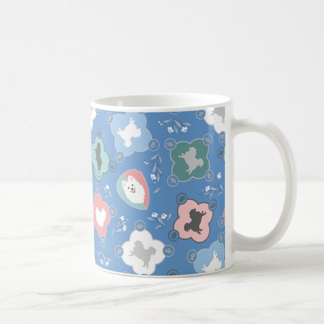 Caneca De Café Coleção Spitz Japonês Blue Mug (Direita)