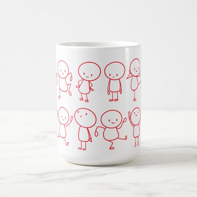 Caneca De Café Coleção Stickman Desenhada À Mão (Centro)