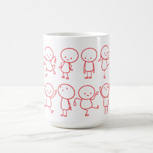 Caneca De Café Coleção Stickman Desenhada À Mão