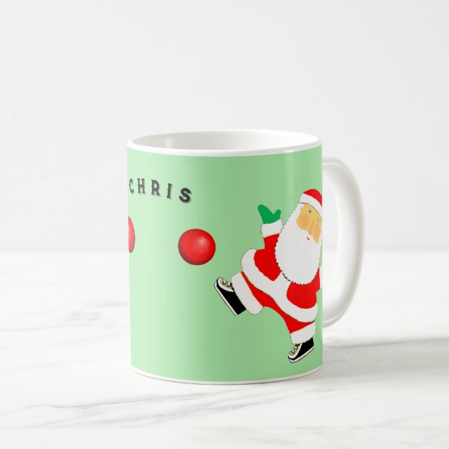 Caneca De Café Colecionável de Natal de Kickball (Frente Esquerda)