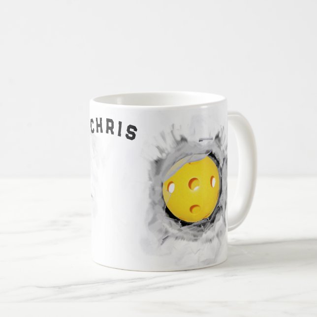 Caneca de café colecionável de pickleball (Frente Esquerda)