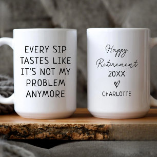 Caneca De Café Colega de Reforma Feliz Personalizada Aposentou-A