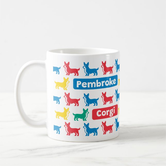 Caneca De Café Colerful Pembroke Welsh Corgi Mug (Esquerda)