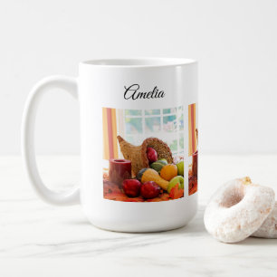 Caneca De Café Colheita Clássica de Ação de Graças na Mesa