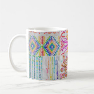 Caneca De Café Colheita de abstrato, padrão de coloração de grava