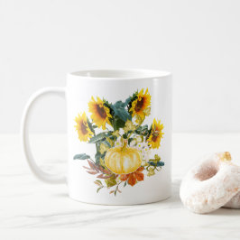 Caneca de Café Colheita de Outono Abóbora e Girass