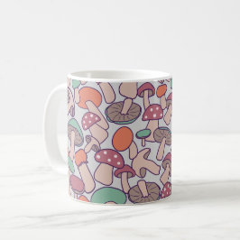Caneca De Café Colheita Retro de Cogumelos Florestais Outono Micé