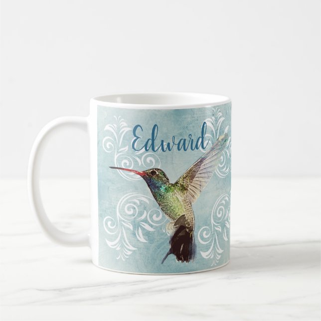 Caneca De Café Colibri com fundo do Flourish (Esquerda)