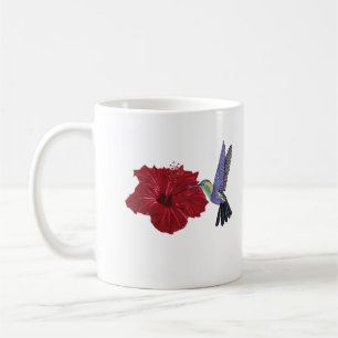 Caneca De Café Colibri e hibiscus vermelho