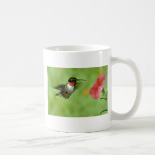 Caneca De Café colibri Rubi-throated (homem) com petúnia