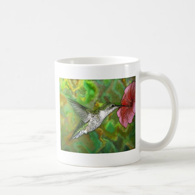 Caneca De Café Colibri throated do rubi (Direita)