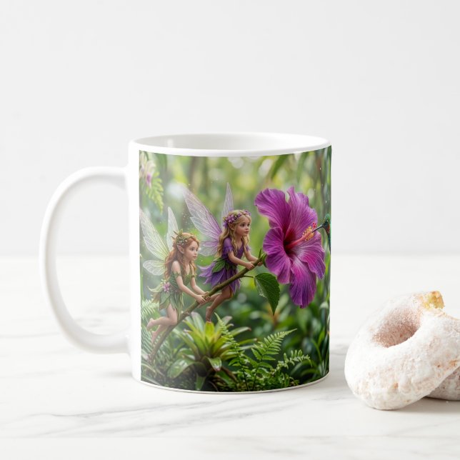 Caneca De Café Colibris ajudantes Pixie (Com Donut)