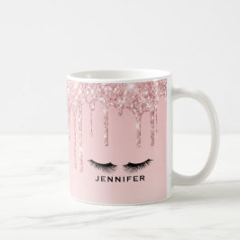 Caneca De Café Colírio Cor-de-Rosa Moderna e Olhais Pretos