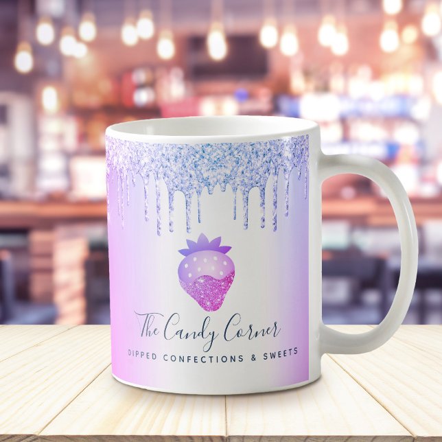 Caneca De Café Colírio de Morango Púrpura (Criador carregado)