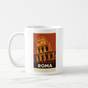 Caneca de café Coliseu de Roma Viagem Antiga Itáli